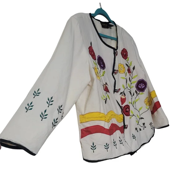 Allure Vintage Black and Gold Label Embroidered Blazer Size XL - Picture 2 of 5